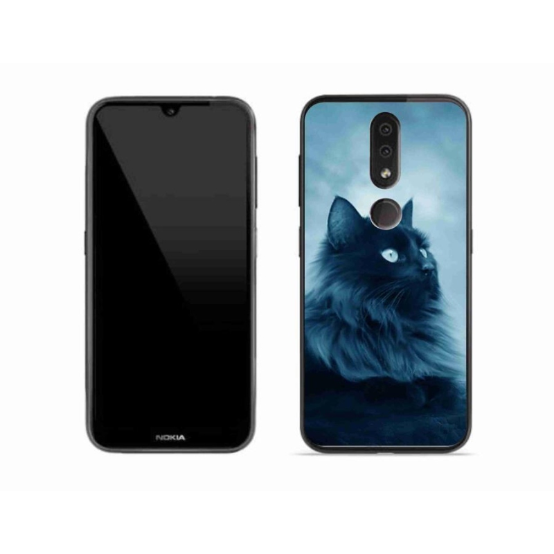 Gélový obal mmCase na mobil Nokia 4.2 - čierna mačka 1