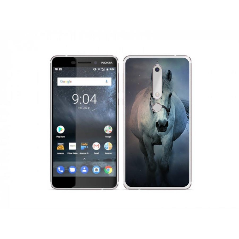 Gélový obal mmCase na mobil Nokia 6.1 - bežiaci biely kôň