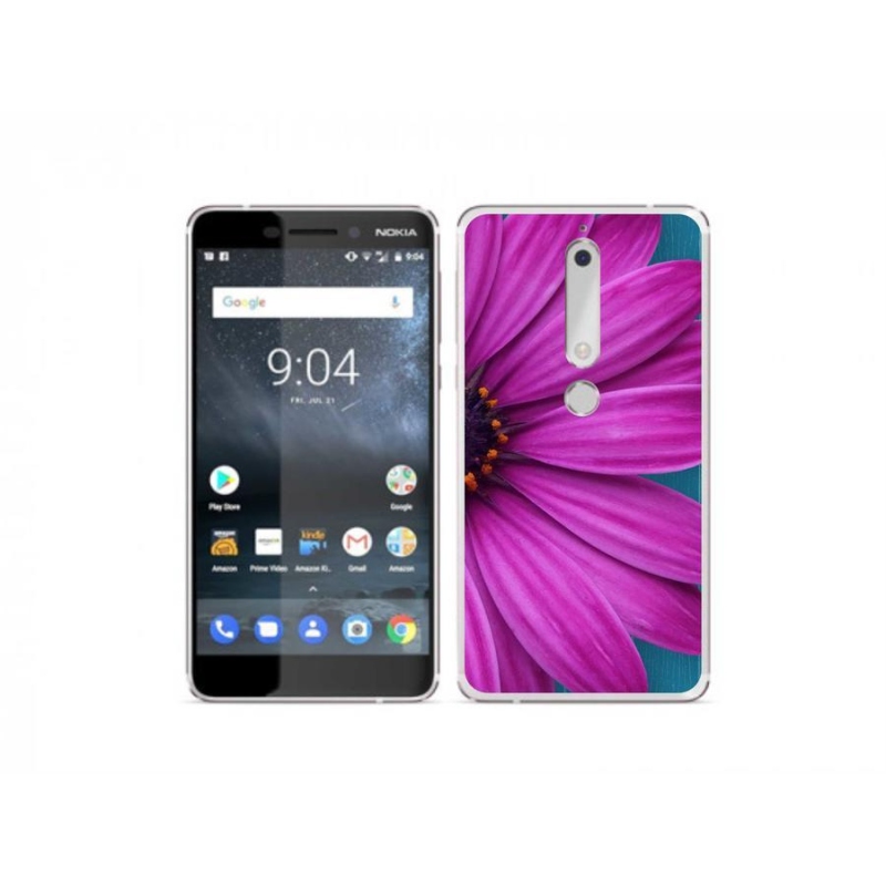 Gélový obal mmCase na mobil Nokia 6.1 - fialová margaréta