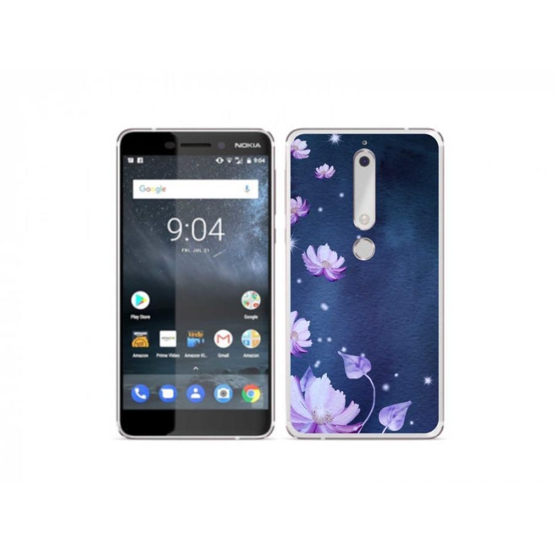 Gélový obal mmCase na mobil Nokia 6.1 - padajúce kvety