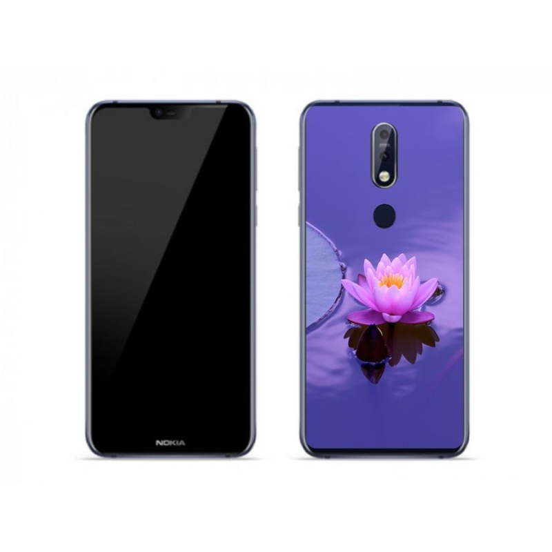 Gélový obal mmCase na mobil Nokia 7.1 - kvet na hladine