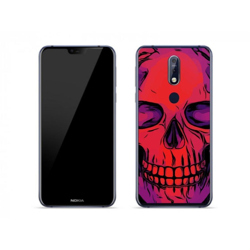 Gélový obal mmCase na mobil Nokia 7.1 - lebka