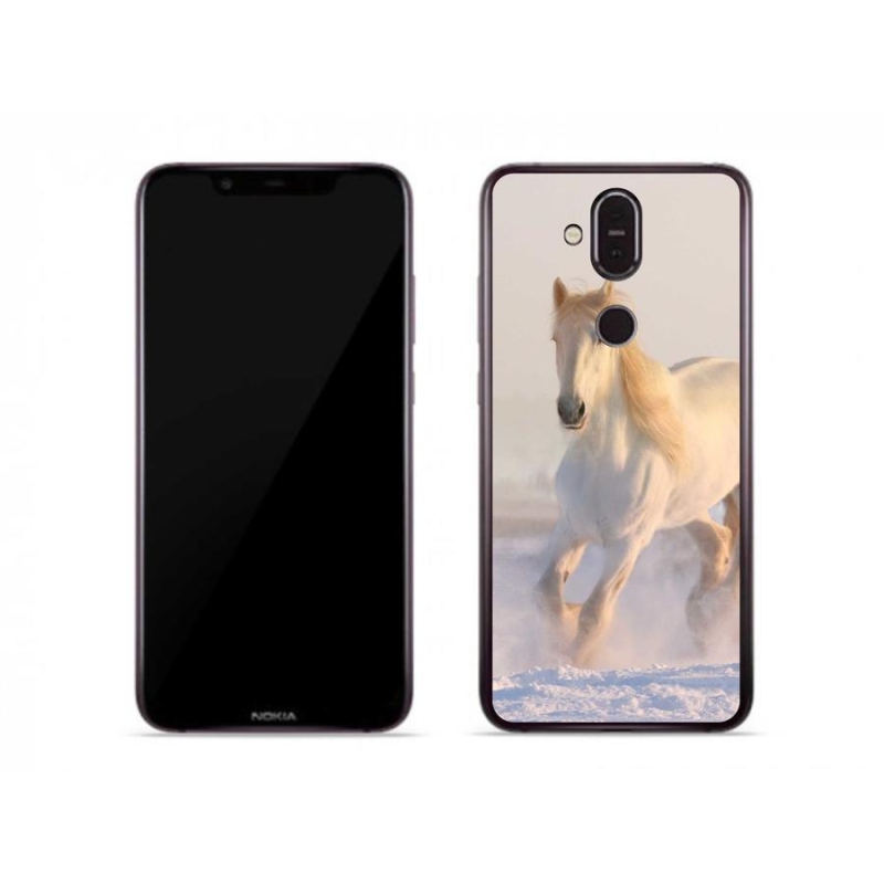 Gélový obal mmCase na mobil Nokia 7.1 Plus - kôň v snehu