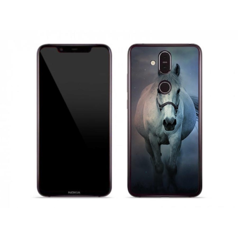 Gélový obal mmCase na mobil Nokia 8.1 - bežiaci biely kôň