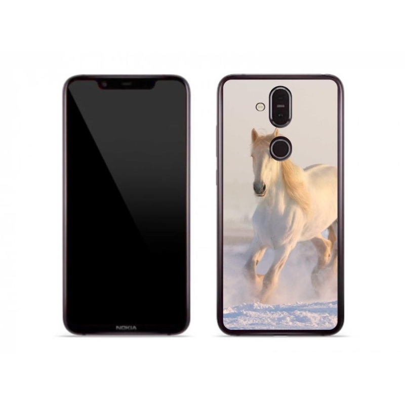 Gélový obal mmCase na mobil Nokia 8.1 - kôň v snehu