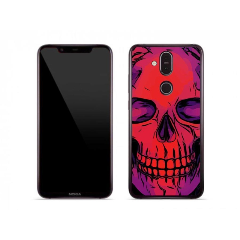 Gélový obal mmCase na mobil Nokia 8.1 - lebka