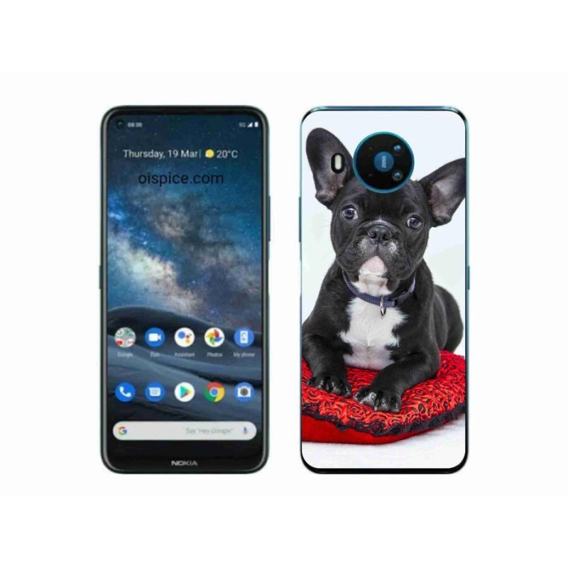 Gélový obal mmCase na mobil Nokia 8.3 5G - buldog