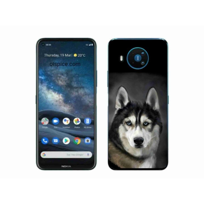 Gélový obal mmCase na mobil Nokia 8.3 5G - husky