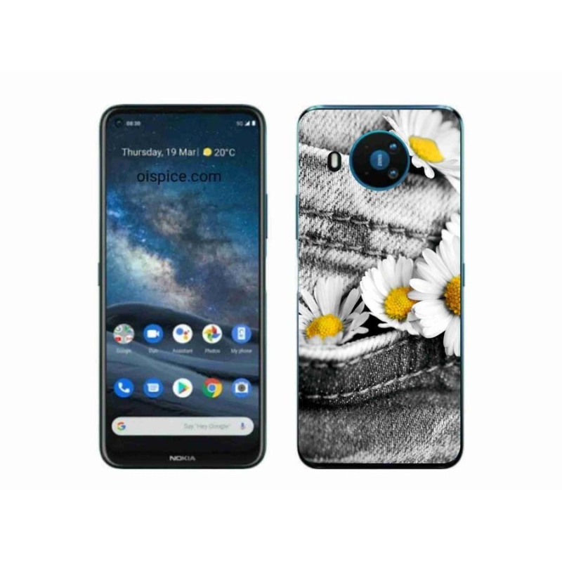 Gélový obal mmCase na mobil Nokia 8.3 5G - margaréty