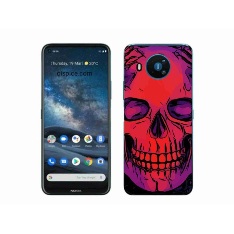 Gélový obal mmCase na mobil Nokia 8.3 5G - lebka