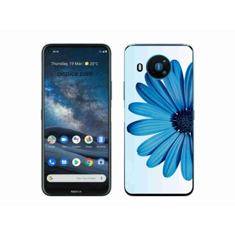 Gélový obal mmCase na mobil Nokia 8.3 5G - modrá margaréta