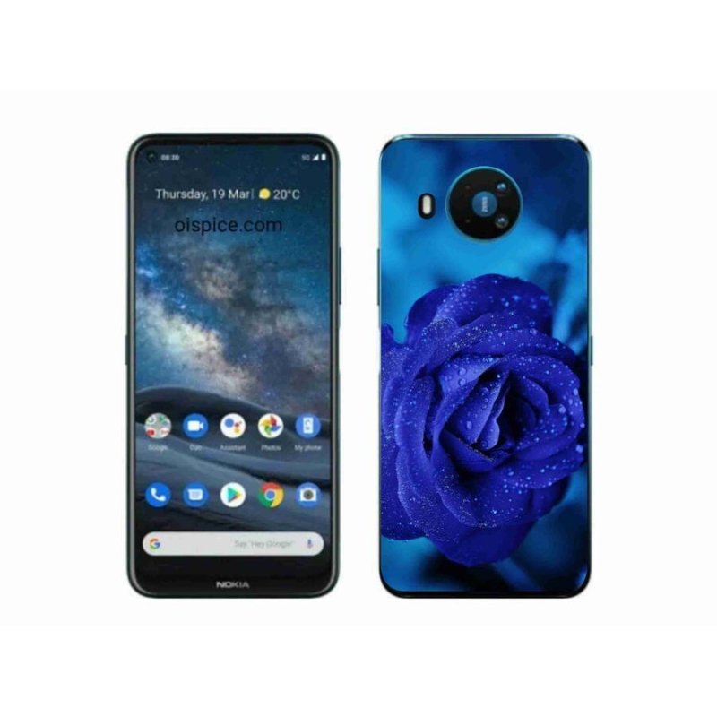 Gélový obal mmCase na mobil Nokia 8.3 5G - modrá ruža