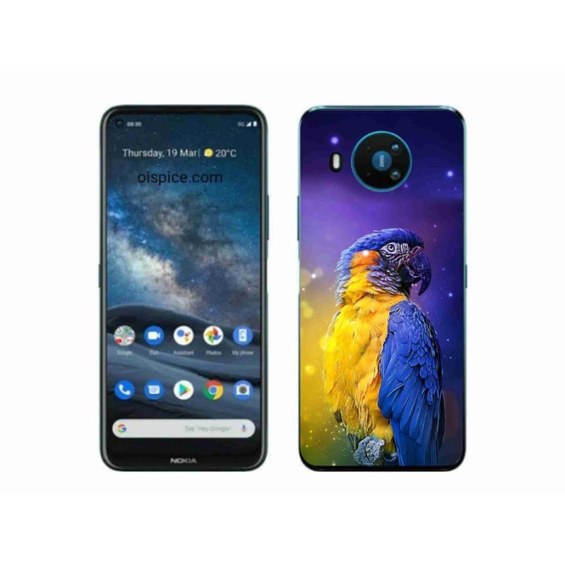 Gélový obal mmCase na mobil Nokia 8.3 5G - papagáj ara 1