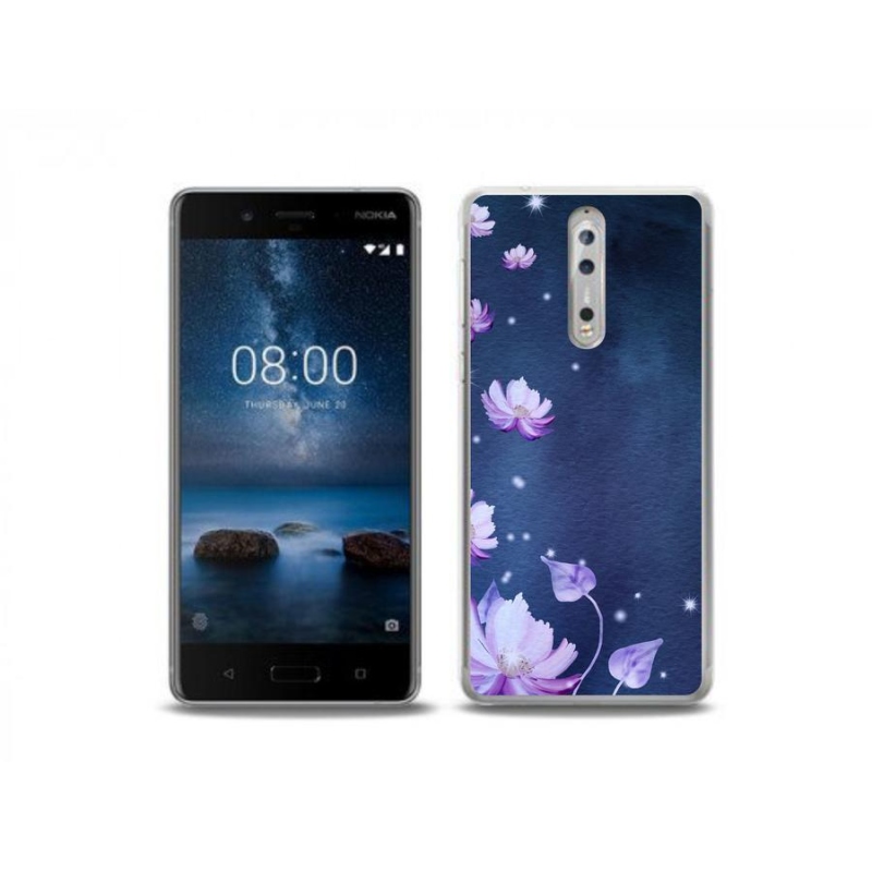 Gélový obal mmCase na mobil Nokia 8 - padajúce kvety