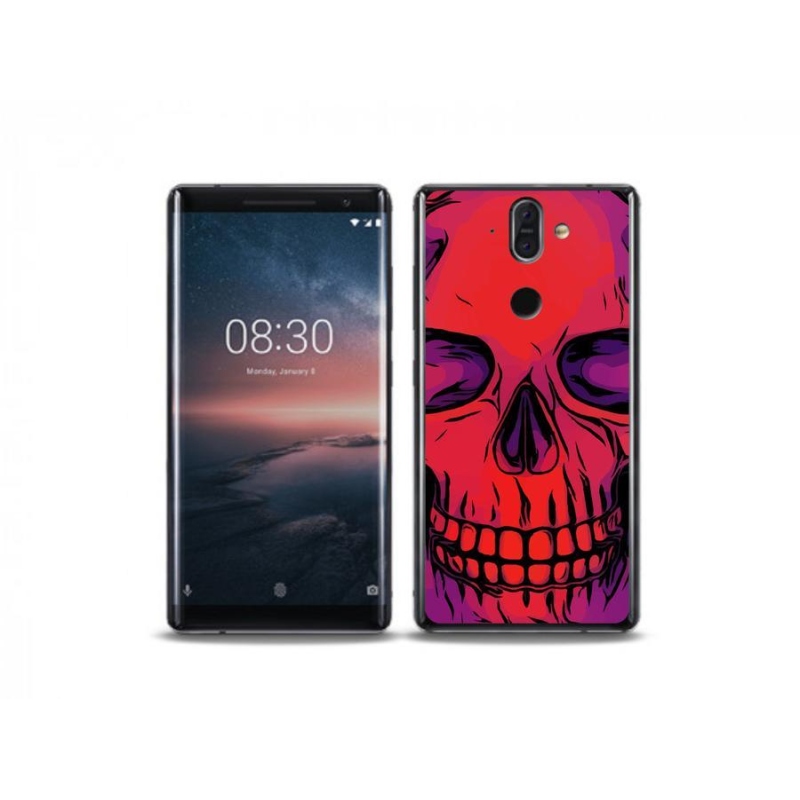 Gélový obal mmCase na mobil Nokia 8 Sirocco - lebka