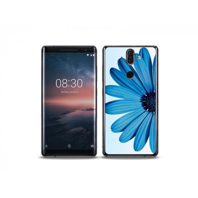 Gélový obal mmCase na mobil Nokia 8 Sirocco - modrá margaréta