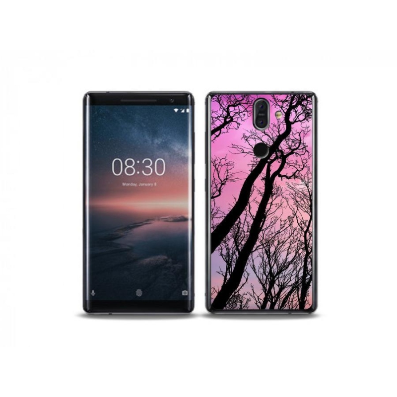 Gélový obal mmCase na mobil Nokia 8 Sirocco - opadané stromy