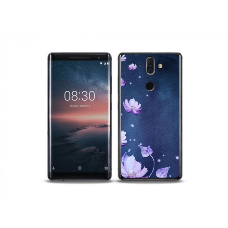 Gélový obal mmCase na mobil Nokia 8 Sirocco - padajúce kvety