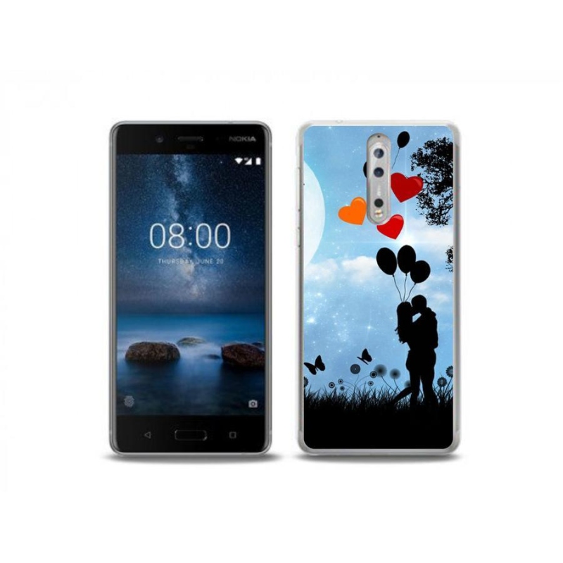 Gélový obal mmCase na mobil Nokia 8 - zamilovaný pár