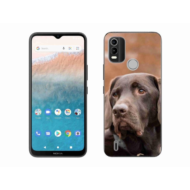 Gélový obal mmCase na mobil Nokia C21 Plus - hnedý labrador