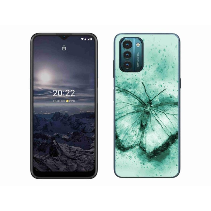 Gélový obal mmCase na mobil Nokia G11/G21 - zelený motýľ