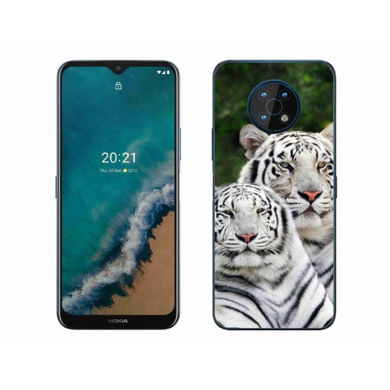 Gélový obal mmCase na mobil Nokia G50 - bieli tigre