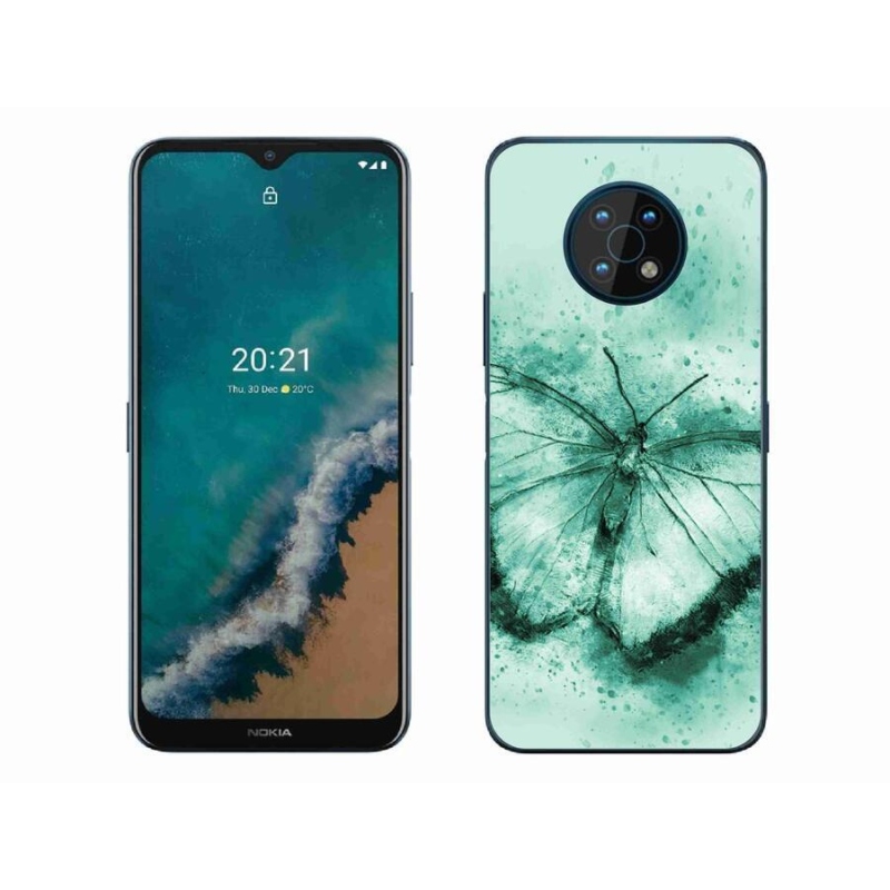 Gélový obal mmCase na mobil Nokia G50 - zelený motýľ