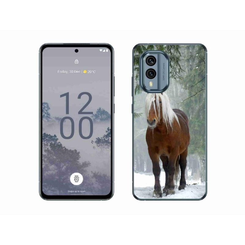 Gélový obal mmCase na mobil Nokia X30 5G - kôň v lese