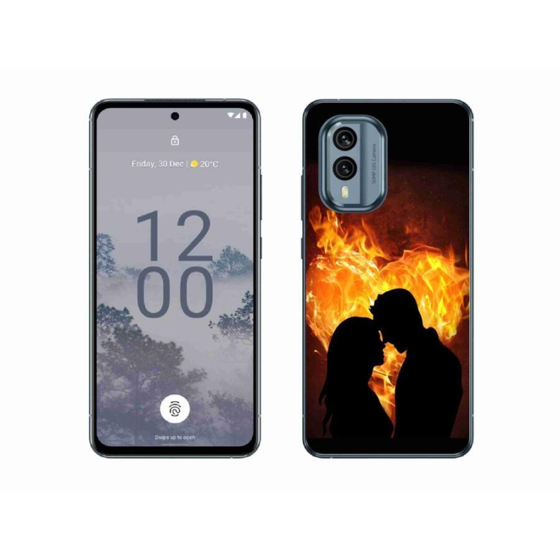 Gélový obal mmCase na mobil Nokia X30 5G - ohnivá láska