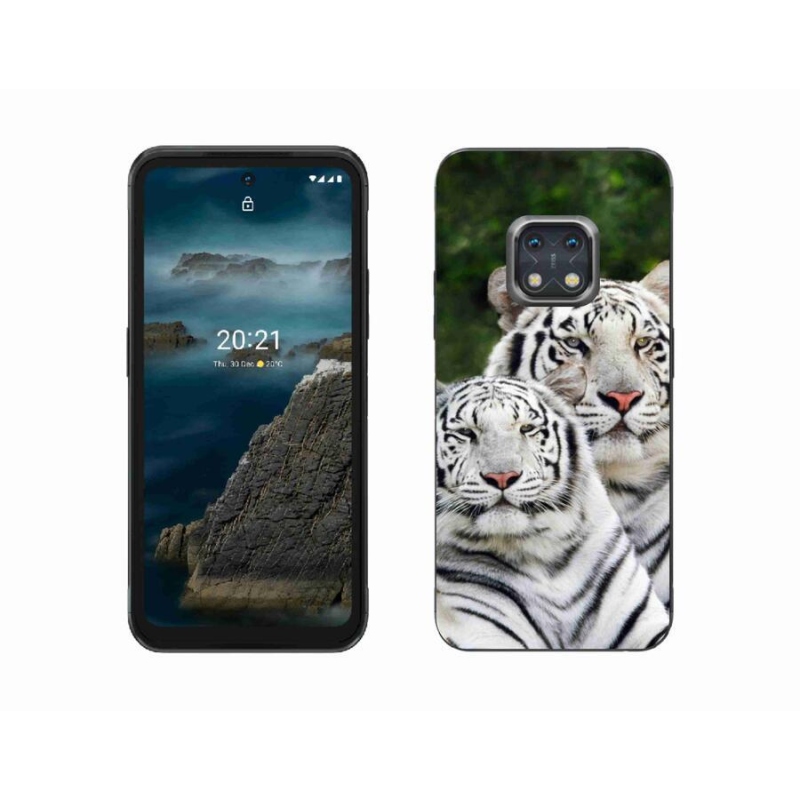 Gélový obal mmCase na mobil Nokia XR20 - bieli tigre