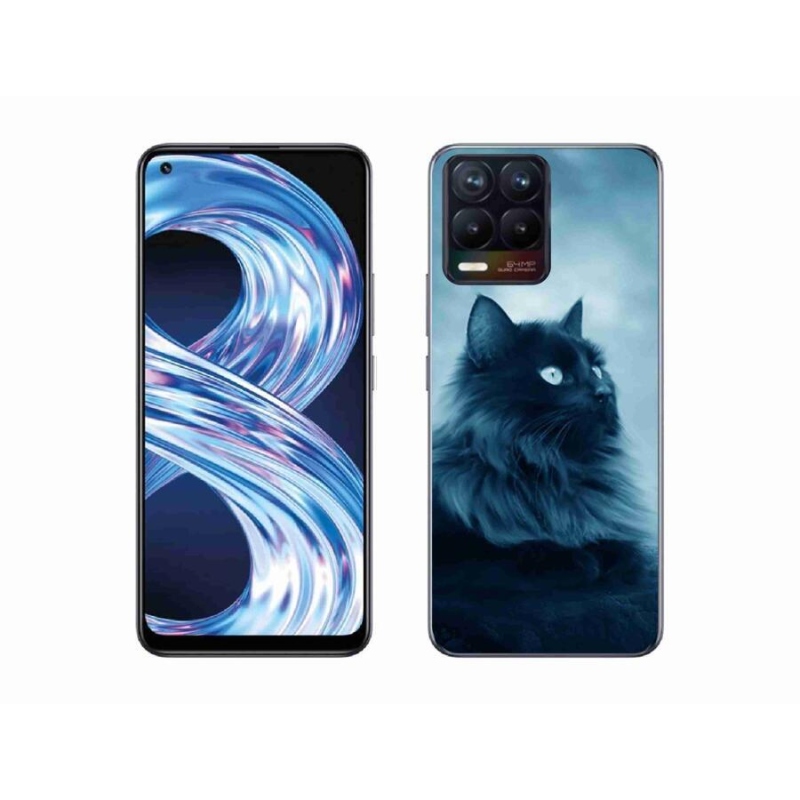 Gélový obal mmCase na mobil Realme 8 Pro - čierna mačka 1