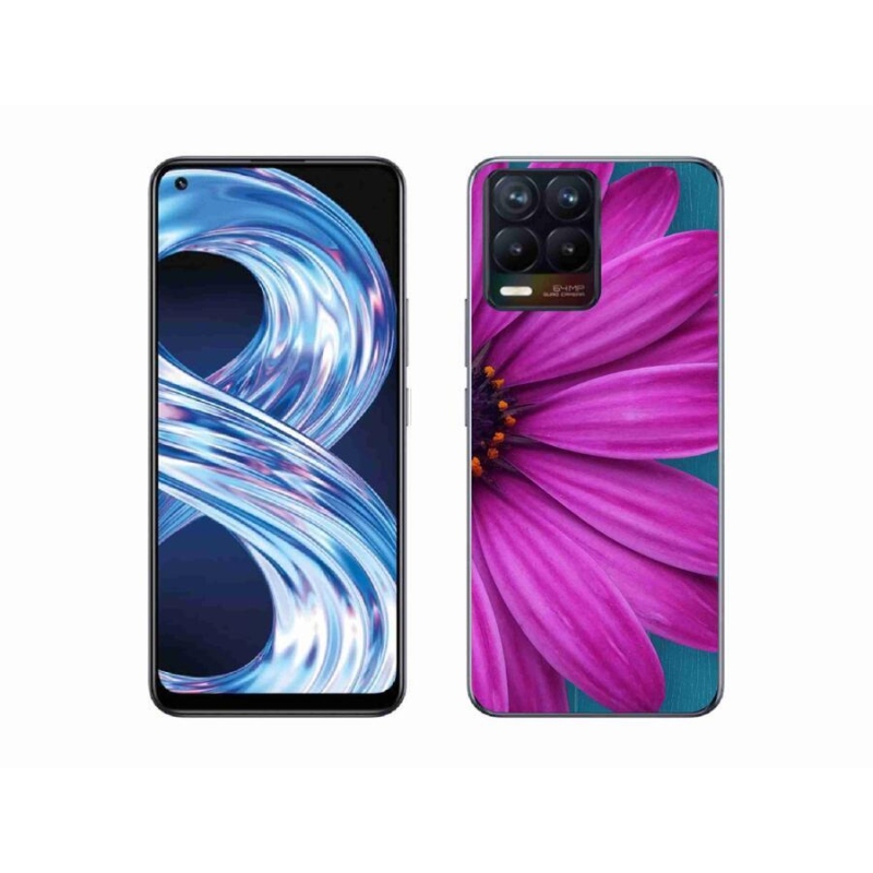 Gélový obal mmCase na mobil Realme 8 Pro - fialová margaréta