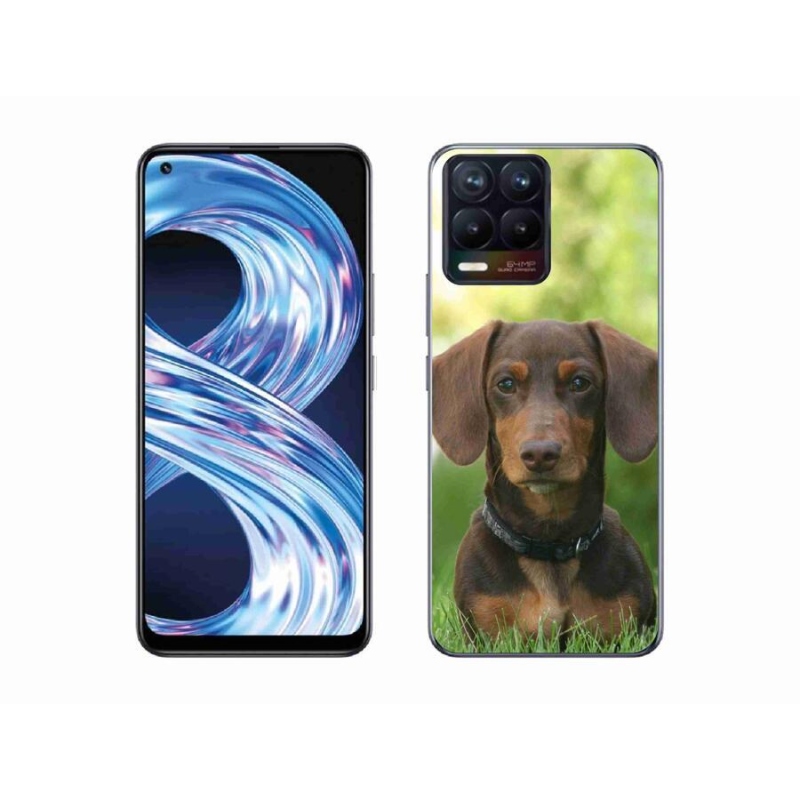Gélový obal mmCase na mobil Realme 8 Pro - hnedý jazvečík