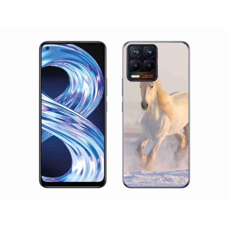 Gélový obal mmCase na mobil Realme 8 Pro - kôň v snehu