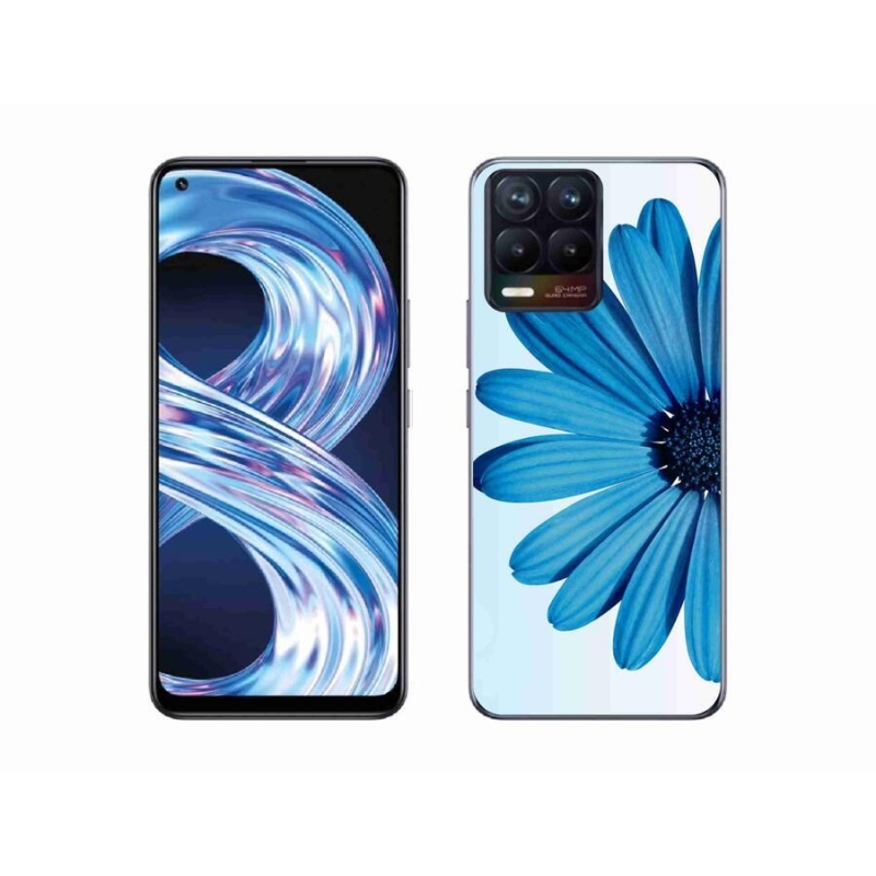 Gélový obal mmCase na mobil Realme 8 Pro - modrá margaréta