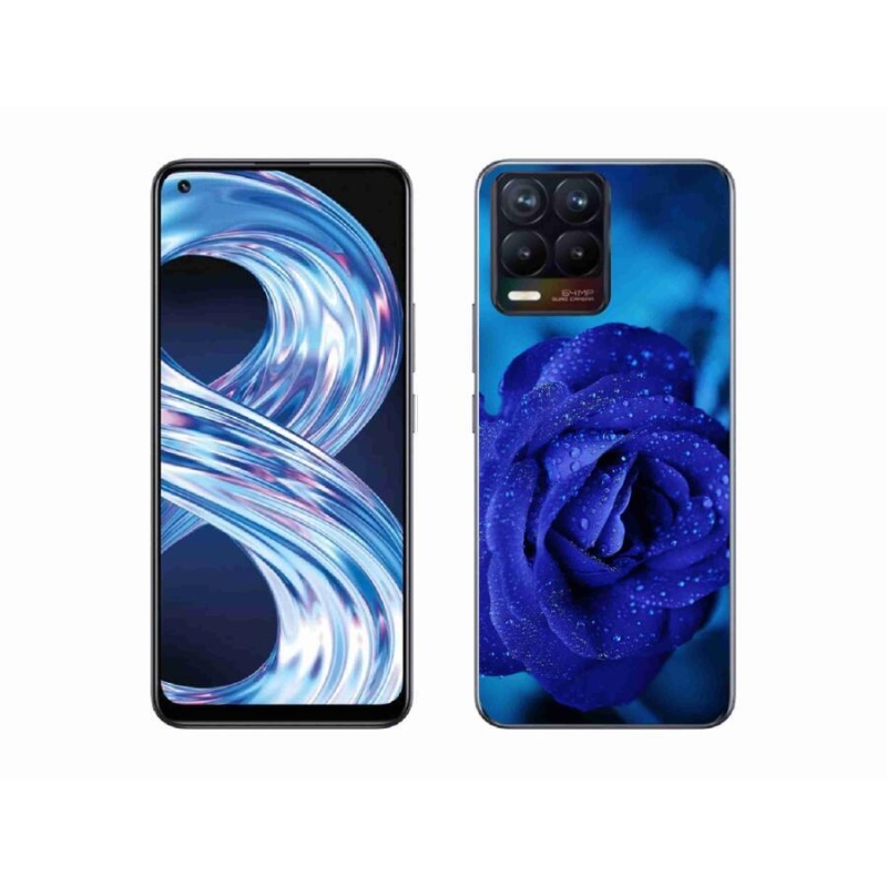 Gélový obal mmCase na mobil Realme 8 Pro - modrá ruža