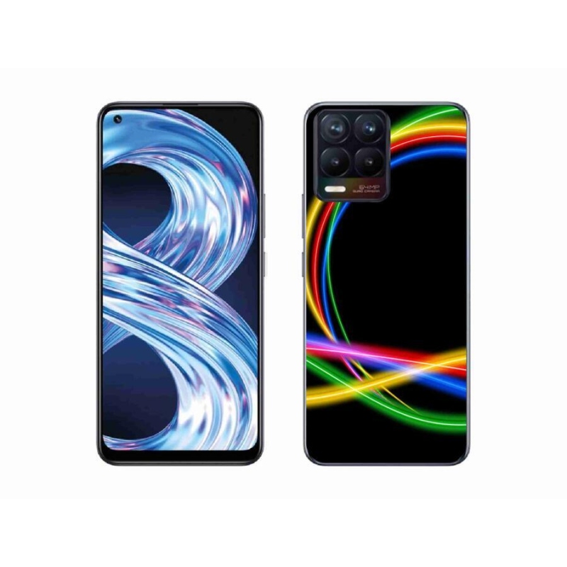 Gélový obal mmCase na mobil Realme 8 Pro - neónové kruhy
