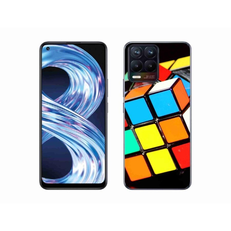 Gélový obal mmCase na mobil Realme 8 Pro - rubikova kocka