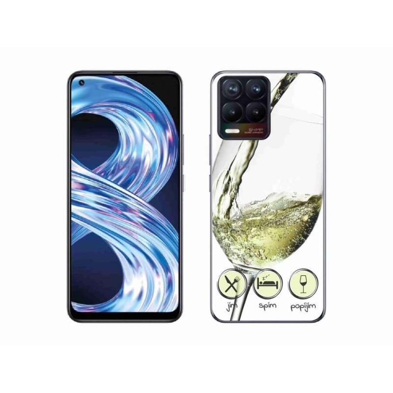 Gélový obal mmCase na mobil Realme 8 Pro - pohár vína biele