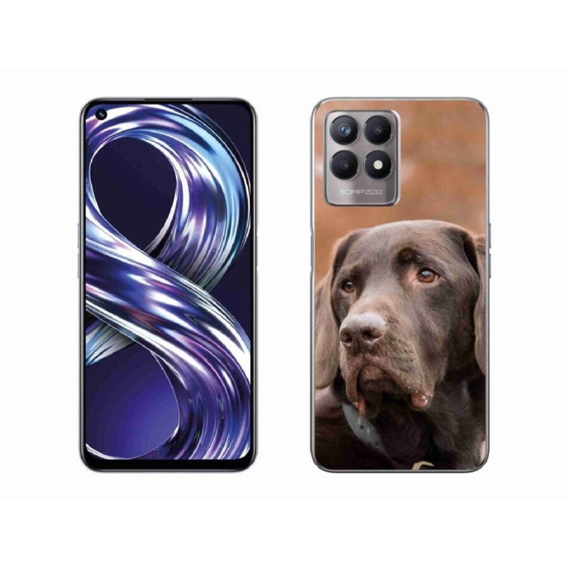 Gélový obal mmCase na mobil Realme 8i - hnedý labrador