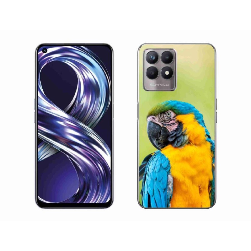 Gélový obal mmCase na mobil Realme 8i - papagáj ara 2