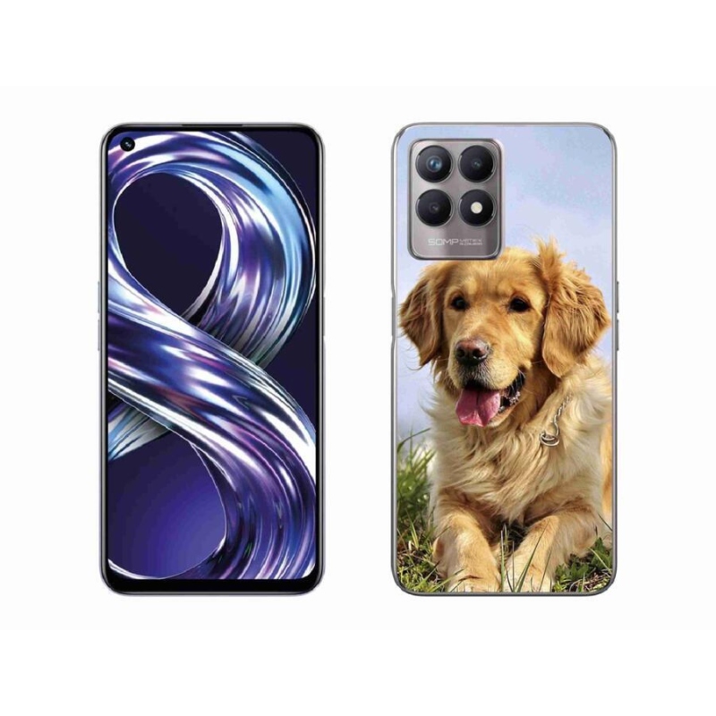 Gélový obal mmCase na mobil Realme 8i - zlatý retriever