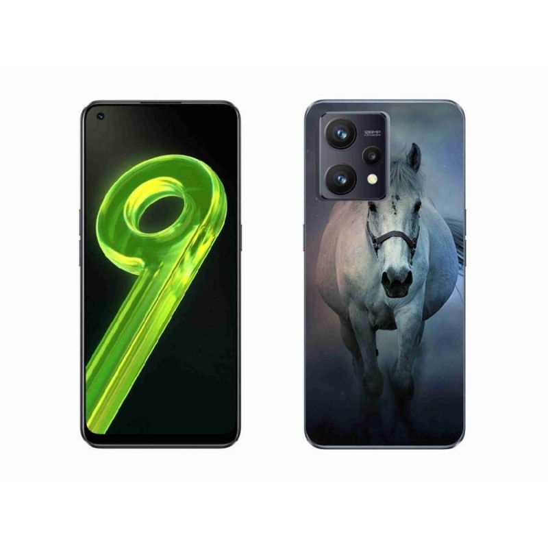 Gélový obal mmCase na mobil Realme 9 4G - bežiaci biely kôň