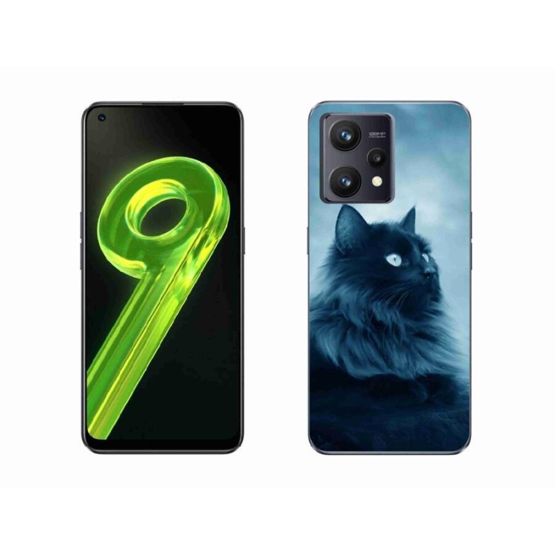 Gélový obal mmCase na mobil Realme 9 4G - čierna mačka 1