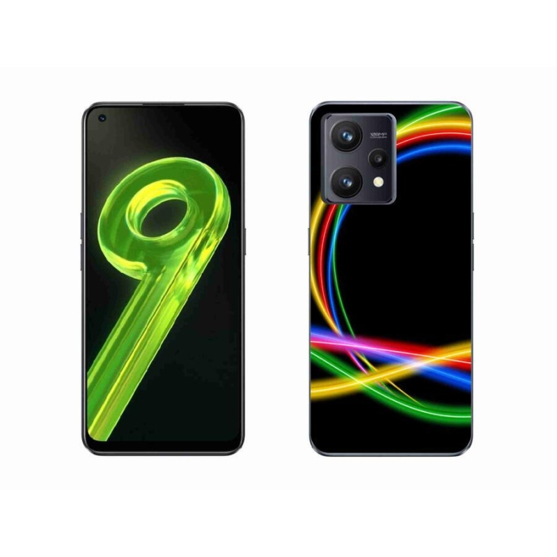 Gélový obal mmCase na mobil Realme 9 4G - neónové kruhy