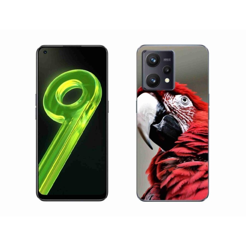 Gélový obal mmCase na mobil Realme 9 4G - papagáj ara červený