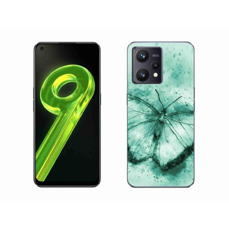 Gélový obal mmCase na mobil Realme 9 4G - zelený motýľ