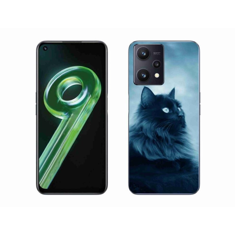 Gélový obal mmCase na mobil Realme 9 5G - čierna mačka 1