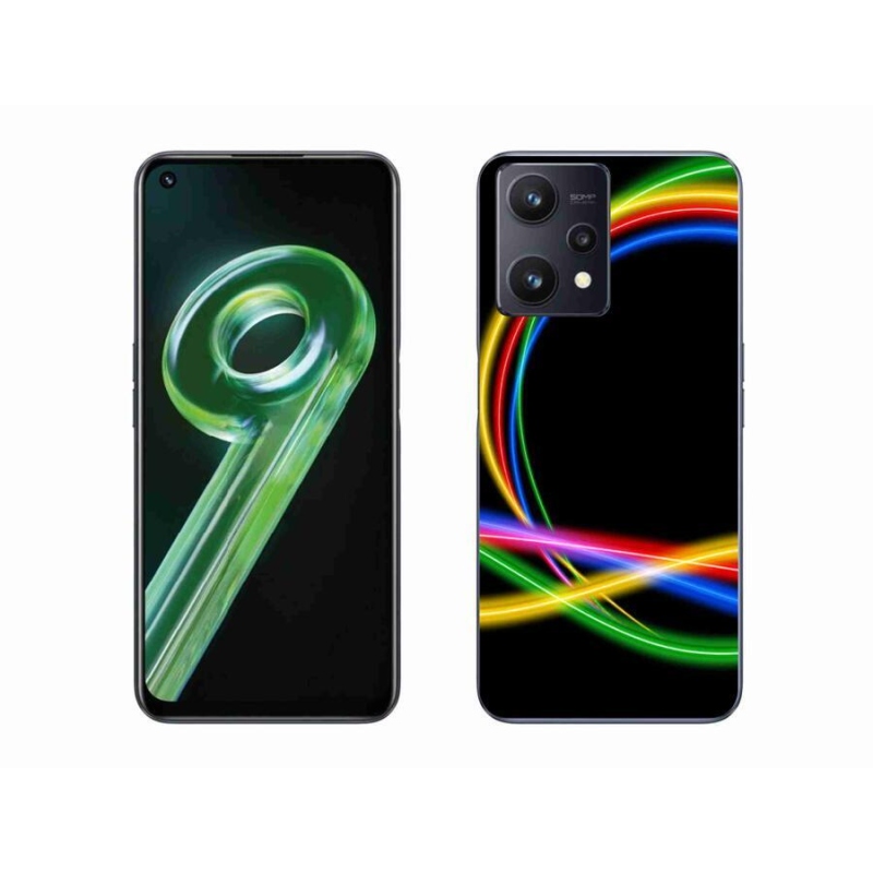 Gélový obal mmCase na mobil Realme 9 5G - neónové kruhy