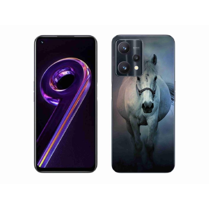 Gélový obal mmCase na mobil Realme 9 Pro 5G - bežiaci biely kôň